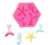 molde silicona para resina epoxi porcelana masas modelo mar x4 piezas medida 85x73mms 1