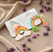 molde silicona para resina epoxi porcelana masas modelo arcoiris x2 medida 88x44mms 3