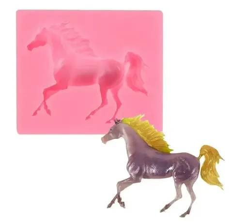 molde silicona para resina epoxi porcelana masas modelo caballo galopando chico medida 75x65mms 0