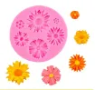 molde silicona para resina epoxi porcelana masas modelo girasoles margaritas x6 medida 70x70mms 0
