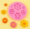 molde silicona para resina epoxi porcelana masas modelo girasoles margaritas x6 medida 70x70mms 2