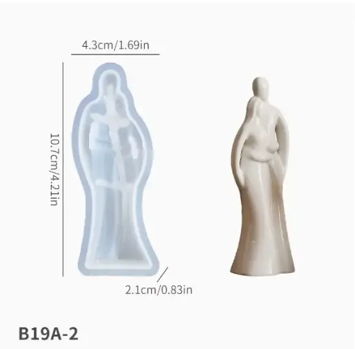 molde silicona para velas resina epoxi modelo pareja b19a 2 medida 107x43mms 0