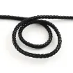 cordon trenzado redondo simil cuero pu 5mms rollo 9 mts aprox color negro 0