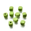 cuentas madera cubo 8mms pintadas x500 unidades color verde limon 0