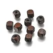 cuentas madera cubo 8mms pintadas x500 unidades color marron oscuro 0