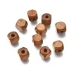 cuentas madera cubo 8mms pintadas x50 unidades color marron siena 0