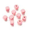 cuentas madera cubo 8mms pintadas x500 unidades color rosa pink 0
