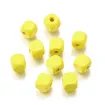 cuentas madera cubo 8mms pintadas x50 unidades color amarillo 0
