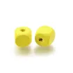 cuentas madera cubo 8mms pintadas x50 unidades color amarillo 2