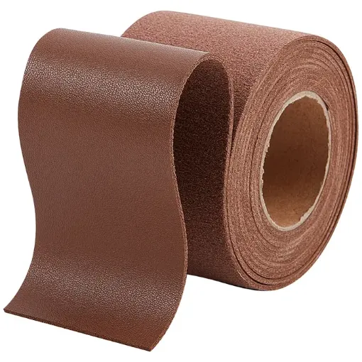 cinta cuero sintetico pvc ancho 50mms por 2mts color marron 0