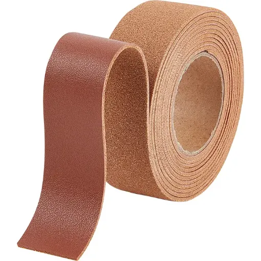 cinta cuero sintetico pvc ancho 25mms por 2mts color siena 0