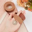 cinta cuero sintetico pvc ancho 25mms por 2mts color siena 2