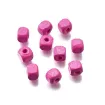 cuentas madera cubo 6mms pintadas x100 unidades aprox color fucsia 0