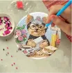 set pintura diamantes 5d adhesivos posavasos circular 10cms x8 unidades modelo floral azul 2