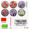 set pintura diamantes 5d adhesivos posavasos circular 10cms x6 unidades modelo florales 1