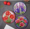 set pintura diamantes 5d adhesivos posavasos circular 10cms x6 unidades modelo florales 2