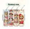 set pintura diamantes 5d adhesivos marcapaginas marcador libro 15x5cms x4 motivos perros 1