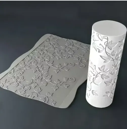 rodillo mini plastico para textura arcilla polimerica masas sin mango 100x30mms motivo hiedra 0