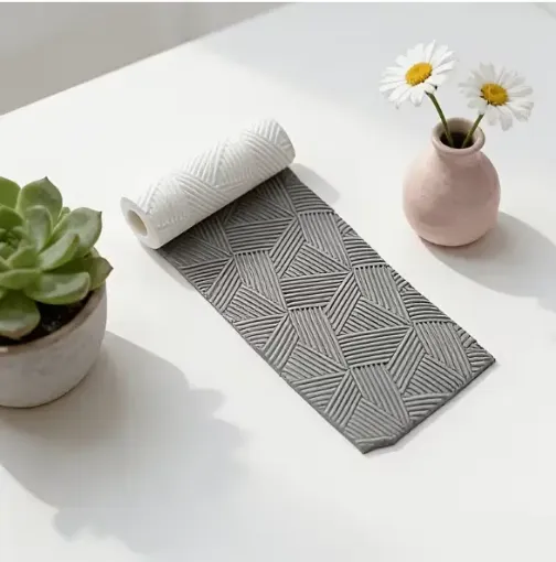 rodillo mini plastico para textura arcilla polimerica masas sin mango 80x30mms motivo geometrico 0