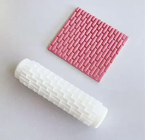 rodillo mini plastico para textura arcilla polimerica masas sin mango 75x18mms motivo yg345 0