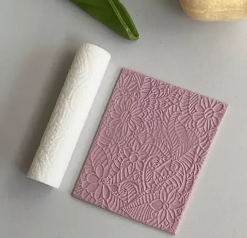 rodillo mini plastico para textura arcilla polimerica masas sin mango 75x18mms motivo yg895 0