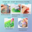 set pintura diamantes 5d adhesivos posavasos circular 10cms x8 unidades modelo floral azul 3