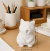 pieza impresion 3d abs modelo gato bostezando medida 50x50x60mms color blanco 2