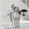 pieza impresion 3d abs modelo pareja abstracta medida 60x40x120mms color blanco 2