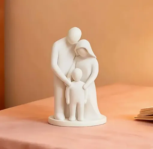 pieza impresion 3d abs modelo familia abstracta x3 moderna medida 70x43x100mms color blanco 0