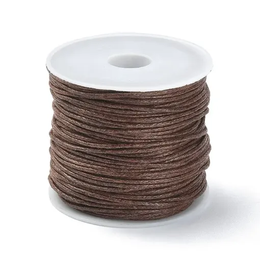 cordon algodon encerado fino 1mm por 20mts aprox color marron chocolate 0