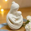pieza impresion 3d abs modelo madre bebe abrazo medida 55x45x92mms color blanco 1