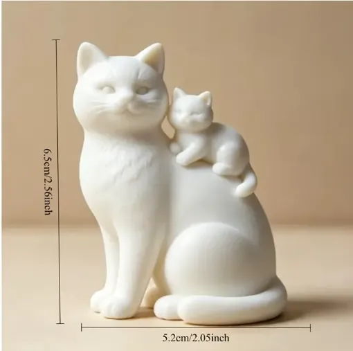 pieza impresion 3d abs modelo gato cria medida 50x35x65mms color blanco 0