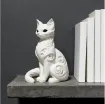 pieza impresion 3d abs modelo gato minimalista ojos negros medida 63x48x90mms color blanco 1