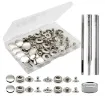 set herramientas botones broches presion remaches metalicos 12 5mms x30 sets color plateado 0