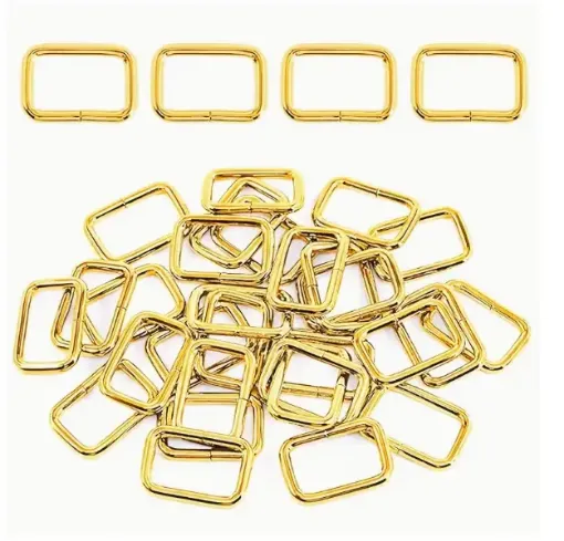 hebillas metalicas forma rectangular medida 38x20mms para correa 32mms x5 unidades color dorado 0