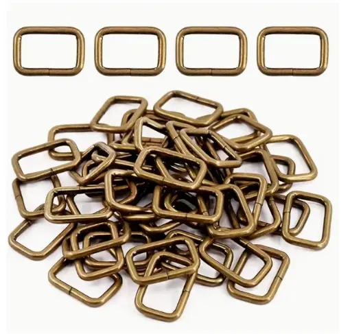 hebillas metalicas forma rectangular medida 38x20mms para correa 32mms x5 unidades color bronce 0