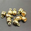 tapon metalico terminal para cordon 4mms medidan 5x8mms por 40 unidades color dorado 1