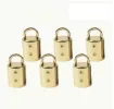 tapon metalico terminal para cuerda medida 12x27mms por 6 unidades tornillos color dorado 0