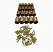 tapon metalico terminal para cuerda medida 13x26mms por 4 unidades tornillos color oro rosa 0