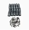 tapon metalico terminal para cuerda medida 13x26mms por 4 unidades tornillos color niquel 0