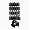 tapon metalico terminal para cuerda medida 13x26mms por 4 unidades tornillos color negro 0