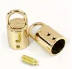 tapon metalico terminal para cuerda medida 12x27mms por 6 unidades tornillos color dorado 6