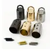 tapon metalico terminal para cuerda medida 13x26mms por 4 unidades tornillos color niquel 4