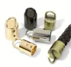 tapon metalico terminal para cuerda medida 13x26mms por 4 unidades tornillos color negro 5