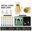 tapon metalico terminal para cordon 5mm medida 8x13mms por 12 unidades color dorado 2
