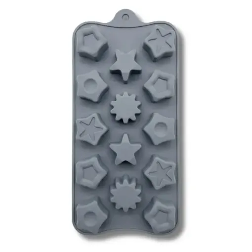 molde silicona grado alimenticio para reposteria masas jabones modelo estrellas 3x1 5cms x15 0