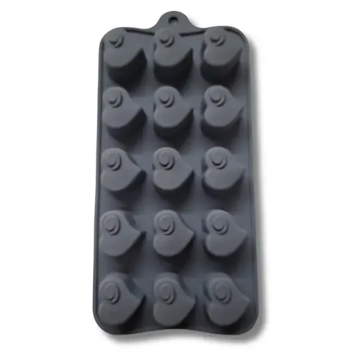 molde silicona grado alimenticio para reposteria masas jabones modelo corazones 3x1 5cms x15 0
