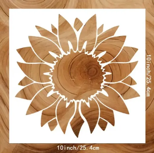stencil plantilla 25x25cms modelo girasol 0
