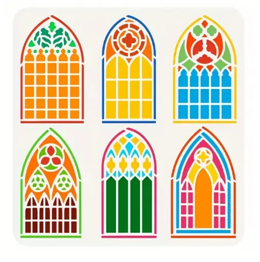 stencil plantilla reutilizable 30x30cms modelo puertas ventanas por unidad 0