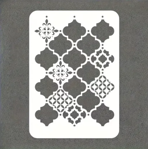 stencil plantilla reutilizable pet 30x21cms modelo mosaico marroqui por unidad 0